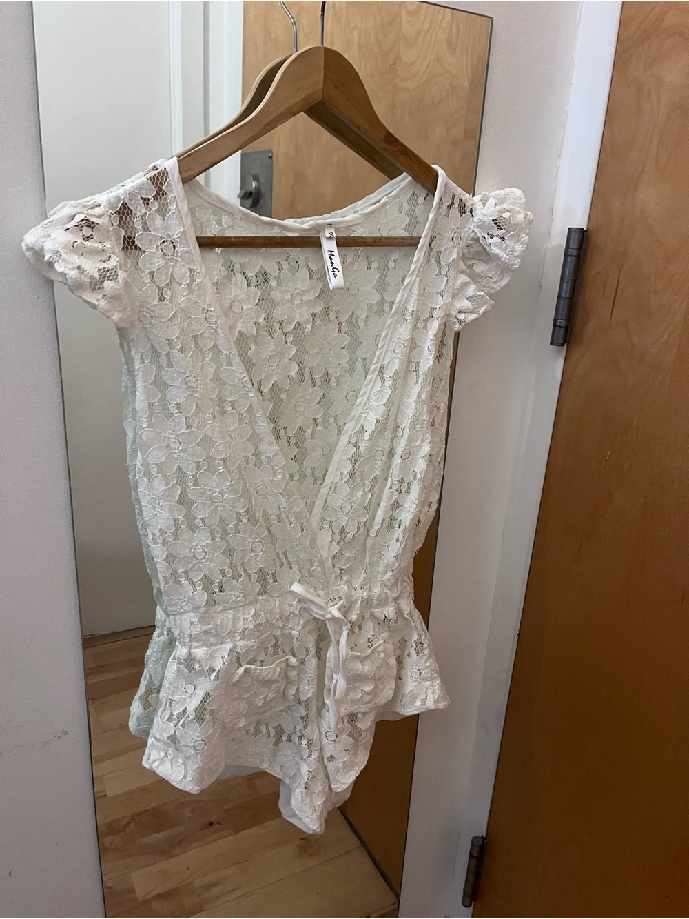 *New without tags* ManGa Ivory Floral Lace Wrap Swim Coverup